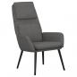 Preview: Relaxsessel mit Hocker Hellgrau Stoff