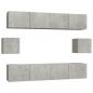 Preview: 6-tlg. TV-Schrank-Set Betongrau Holzwerkstoff