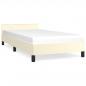 Preview: Bettgestell mit Kopfteil Creme 90x190 cm Kunstleder