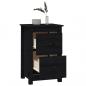 Preview: Nachttische 2 Stk. Schwarz 40x35x61,5 cm Massivholz Kiefer