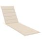 Preview: Sonnenliege mit Auflage Creme Massivholz Teak