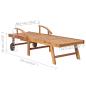 Preview: Sonnenliege mit Auflage Creme Massivholz Teak