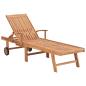 Preview: Sonnenliege mit Auflage Königsblau Massivholz Teak