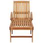 Preview: Sonnenliege mit Tisch und Auflage Massivholz Teak