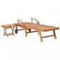Preview: Sonnenliege mit Tisch und Auflage Massivholz Teak