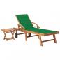 Preview: ARDEBO.de - Sonnenliege mit Tisch und Auflage Massivholz Teak