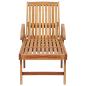 Preview: Sonnenliege mit Tisch und Auflage Massivholz Teak