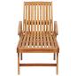 Preview: Sonnenliege mit Tisch und Auflage Massivholz Teak