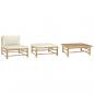 Preview: ARDEBO.de - 3-tlg. Garten-Lounge-Set mit Kissen Bambus