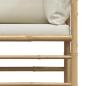 Preview: Garten-Ecksofa mit Kissen Cremeweiß Bambus