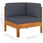Preview: 2-tlg. Garten-Lounge-Set mit Dunkelgrauen Kissen Akazienholz