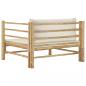 Preview: Gartensofa mit Kissen Cremeweiß Bambus