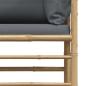 Preview: Garten-Ecksofa mit Dunkelgrauen Kissen Bambus 