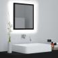 Preview: ARDEBO.de - LED-Badspiegel Schwarz 40x8,5x37 cm Acryl