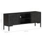 Preview: ARDEBO.de - TV-Schrank Schwarz 115x30x46 cm Massivholz Mango