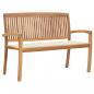 Preview: ARDEBO.de - Stapelbare Gartenbank mit Auflage 128,5 cm Massivholz Teak