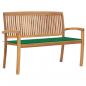 Preview: ARDEBO.de - Stapelbare Gartenbank mit Auflage 128,5 cm Massivholz Teak