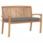 Preview: ARDEBO.de - Stapelbare Gartenbank mit Auflage 128,5 cm Massivholz Teak