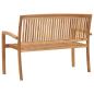 Preview: Stapelbare Gartenbank mit Auflage 128,5 cm Massivholz Teak