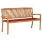 Preview: ARDEBO.de - Stapelbare Gartenbank mit Auflage 159 cm Massivholz Teak
