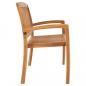 Preview: Stapelbare Gartenbank mit Auflage 159 cm Massivholz Teak