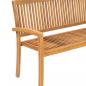 Preview: Stapelbare Gartenbank mit Auflage 159 cm Massivholz Teak