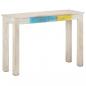 Preview: ARDEBO.de - Konsolentisch Weiß 115x35x77 cm Raues Mangoholz
