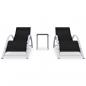 Preview: Sonnenliegen 2 Stk. mit Tisch Aluminium Schwarz
