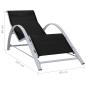 Preview: Sonnenliegen 2 Stk. mit Tisch Aluminium Schwarz
