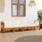 Preview: 4-Sitzer-Gartensofa mit Cremeweißen Auflagen Massivholz Akazie