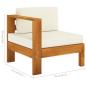 Preview: 5-tlg. Garten-Lounge-Set mit Creme Auflagen Massivholz Akazie