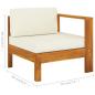 Preview: 5-tlg. Garten-Lounge-Set mit Creme Auflagen Massivholz Akazie