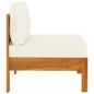 Preview: 7-tlg. Garten-Lounge-Set mit Creme Auflagen Massivholz Akazie