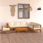 Preview: ARDEBO.de - 8-tlg. Garten-Lounge-Set mit Creme Auflagen Massivholz Akazie