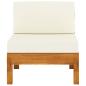 Preview: 8-tlg. Garten-Lounge-Set mit Creme Auflagen Massivholz Akazie
