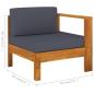 Preview: 3-Sitzer-Gartensofa mit Dunkelgrauen Auflagen Massivholz Akazie