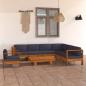 Preview: 8-tlg. Garten-Lounge-Set mit Dunkelgrauen Auflagen Akazienholz