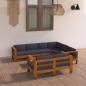 Preview: 8-tlg. Garten-Lounge-Set mit Dunkelgrauen Auflagen Akazienholz