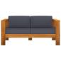 Preview: 10-tlg. Garten-Lounge-Set mit Dunkelgrauen Auflagen Akazienholz