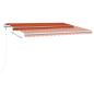 Preview: Automatische Markise mit LED & Windsensor 450x300 Orange/Braun