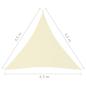 Preview: Sonnensegel Oxford-Gewebe Dreieckig 4,5x4,5x4,5 m Creme