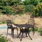 Preview: ARDEBO.de - 3-tlg. Bistro-Set Aluminiumguss Bronzen