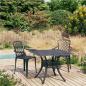 Preview: ARDEBO.de - 3-tlg. Bistro-Set Aluminiumguss Schwarz