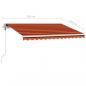 Preview: Standmarkise Einziehbar Handbetrieben 350x250 cm Orange/Braun
