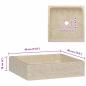 Preview: Waschbecken Creme 40x40x10 cm Marmor