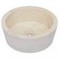 Preview: Waschbecken Creme Ø40x15 cm Marmor