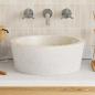 Preview: Waschbecken Creme Ø40x15 cm Marmor