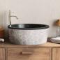 Preview: Waschbecken Schwarz Ø40x15 cm Marmor
