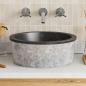 Preview: Waschbecken Schwarz Ø40x15 cm Marmor