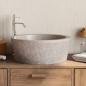 Preview: Waschbecken Grau Ø40x15 cm Marmor